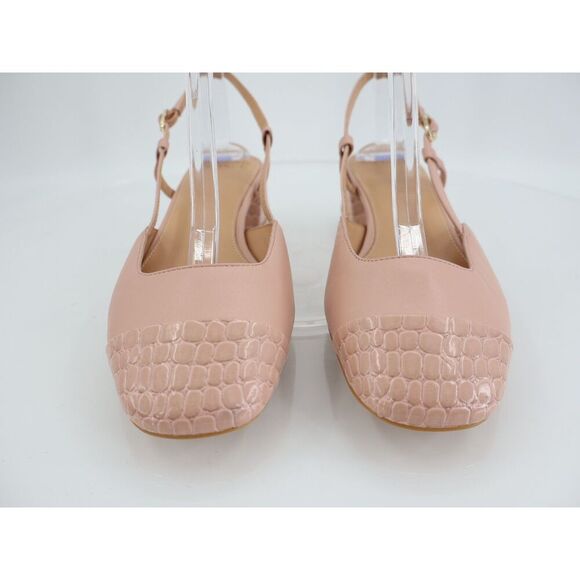Donald Pliner Reval Pump Womens Size 9M Pink blush Leather Slingback Block Heel - Picture 9 of 10